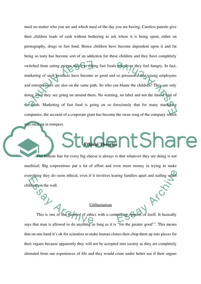 Marketing of Fast-Food Aimed at Children and Young People