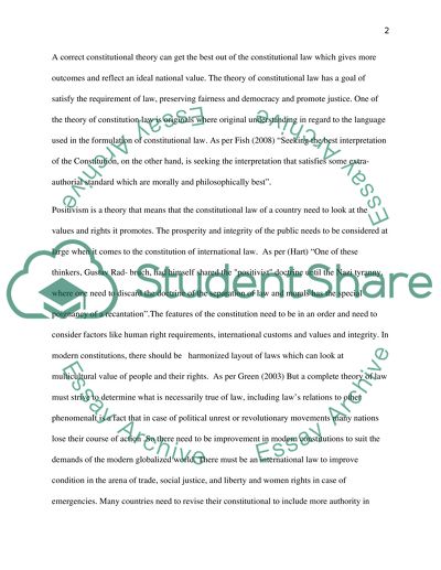 Standard Constitution in International Law