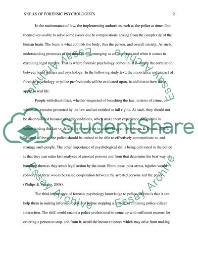 Skills of Forensic Psychologists