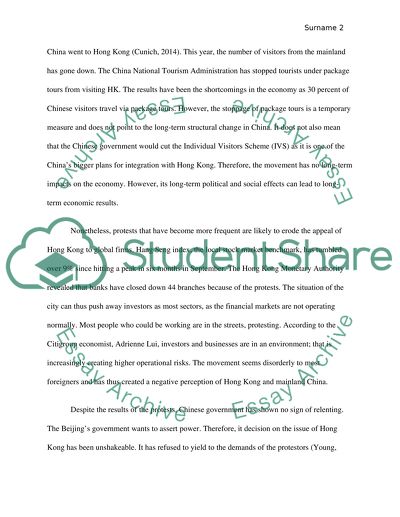 Political Economic Situation of HK