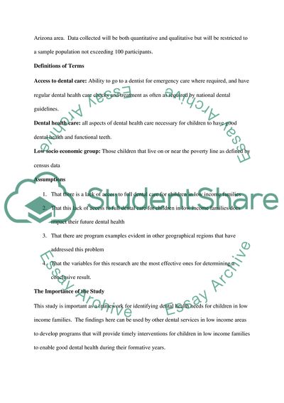 Access to Full Dental Care Faced by Children in Low Income Families