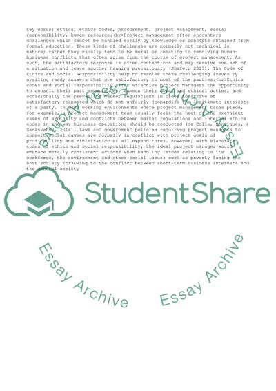 Ethics and Social Responsibility in Project Management