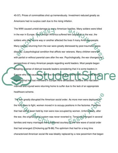 The USA and the First World War