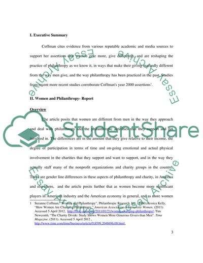 Women and Philantrophy