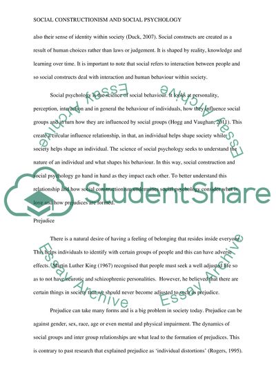 Social Constructionism and Social Psychology