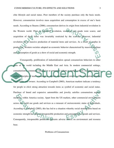 Effects and Solutions for Consumerism Culture