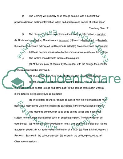 Developing a Teaching Plan