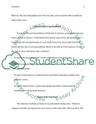 Eye Screening Reflection of Learning