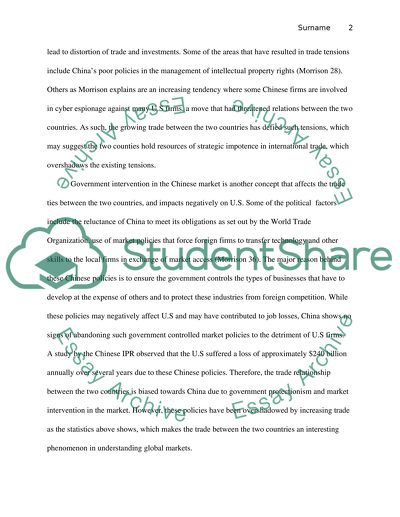 The trade relations between China and the U.S