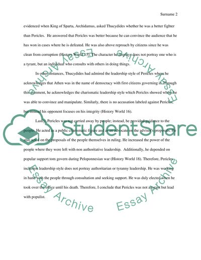 Pericles as a Tyrant