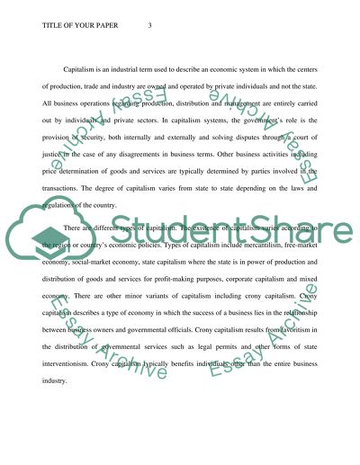 Creating a Business & capitalism Doubled spaced that equals five pages