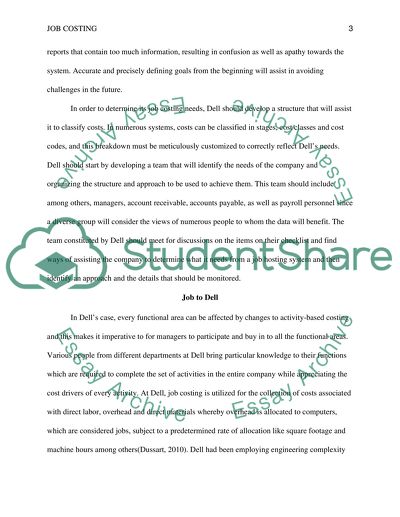 Successful Job Costing System of a Dell Company