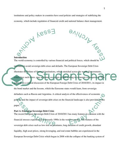 European Sovereign Debt Crisis