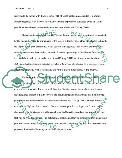 Financial Costs of Diabetes