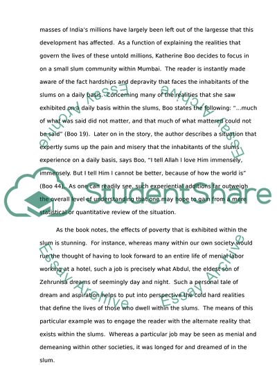 Works of Katherine Boo and Csilla Dallos