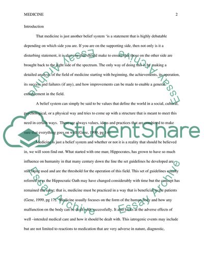 Medicine As Another Belief System