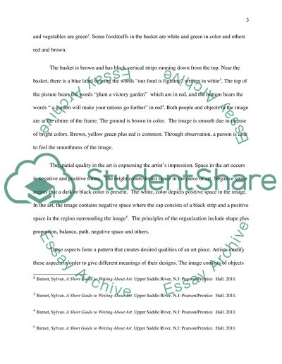 Describe image using basic elements of form and then depict its meaning