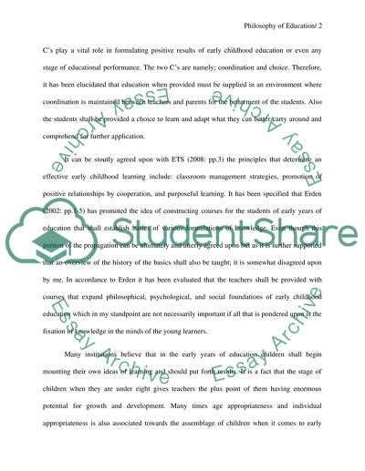 Philosophy of Education: Preceding Viewpoints and Contemporary Credence