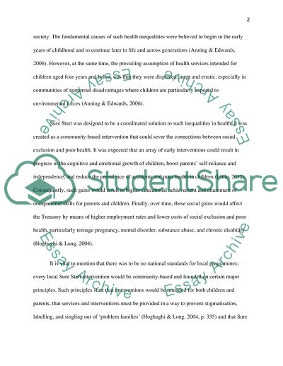 Sure start (case study)