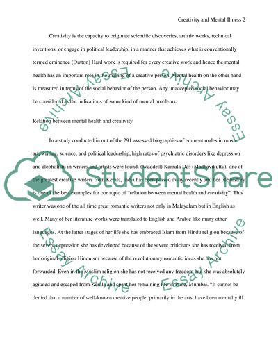 Creativity and mentall illness, is there a link