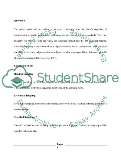 Auditing - Types of Sampling Ways