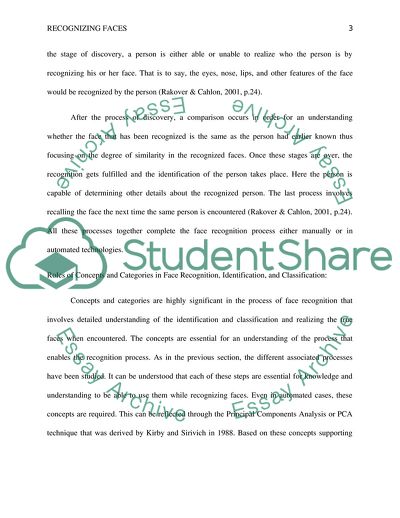 The Process of Recognizing Faces