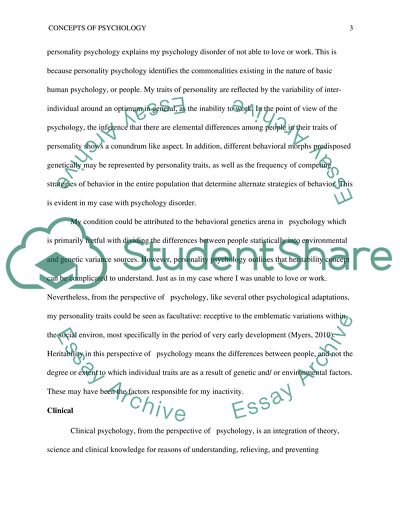 Concepts of psychology