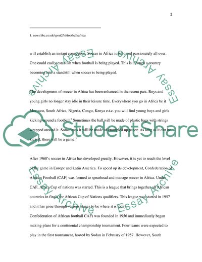 Historical Influence of Soccer in Africa