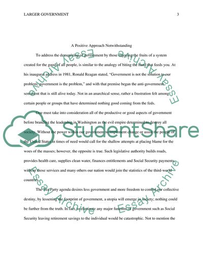 The Necessity of Larger Government