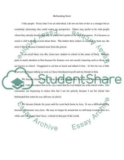 Befriending Erick Issues