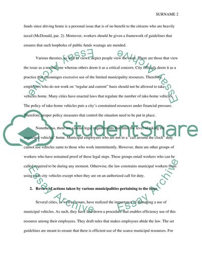 Taking municipal vehicles home