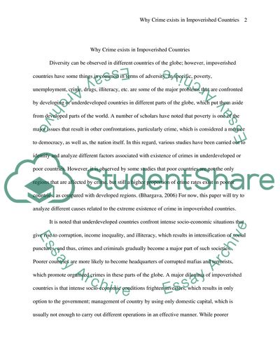 Existence Of Crime In Impoverished Countries