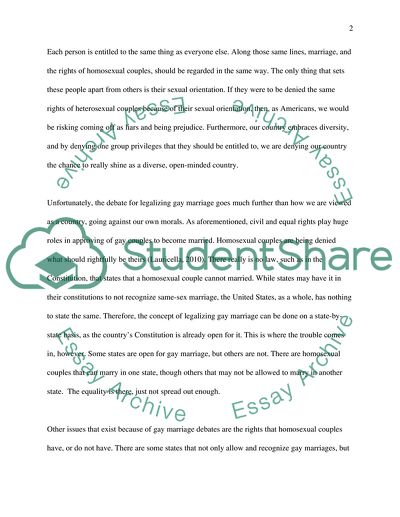 Should Gay Marriage Be Legalized