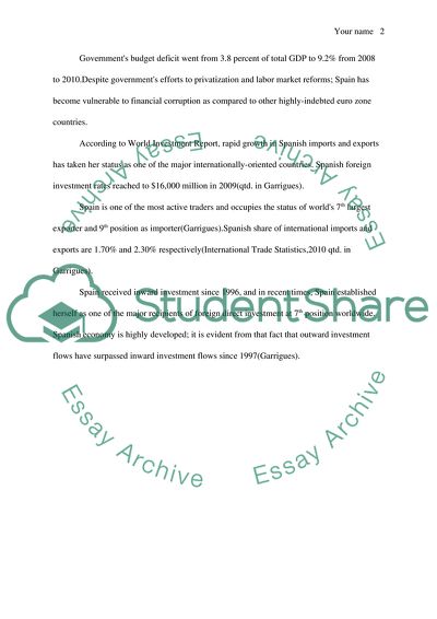 Introduction about spains economy