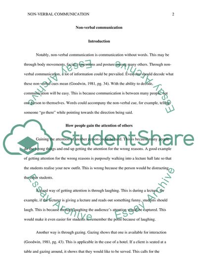 Non-Verbal Communication