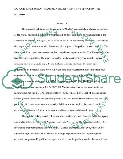 Do Politicians in North America Society Have Any Effect on the Economy