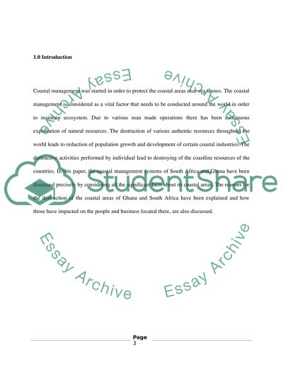 Coastal Management and Its Effect on the Population in both Ghana and South Africa