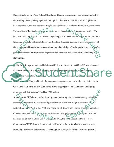 The Use of CLT to Teach English Grammar within Chinese Rural Schools
