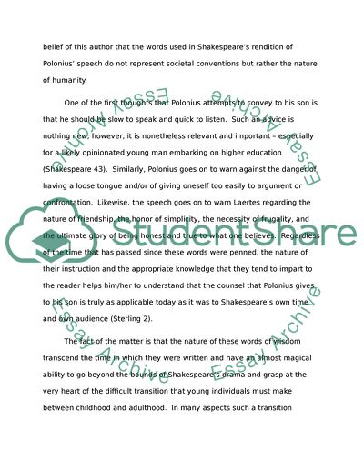 Polonius speech to his son