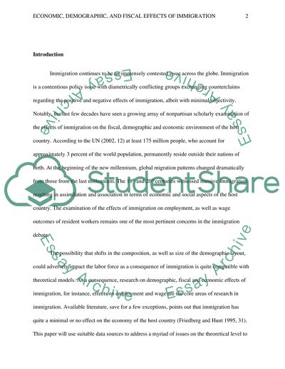 Economic, Demographic, and fiscal effects of Immigration
