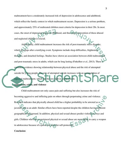 Life long consequences of child maltreatment