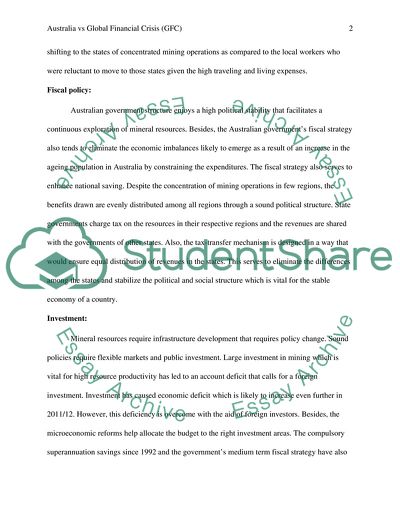 Why Australia Survived the Global Economic Recession