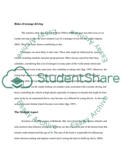 Issues on Teenage Drivers