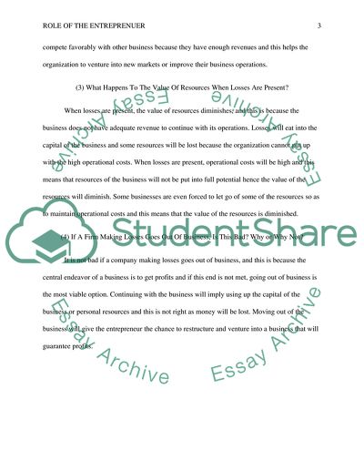 Role of the Entrepreneur