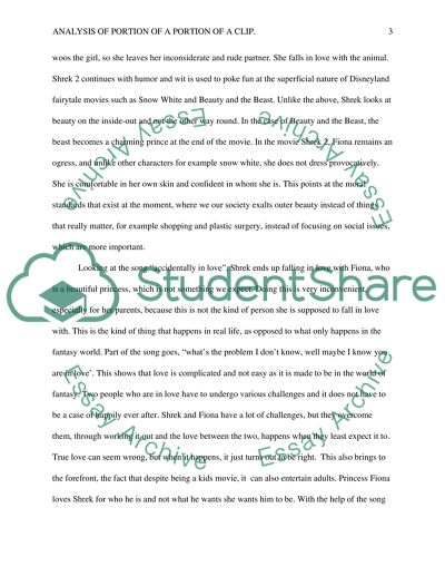 Analysis a portion of a film clip