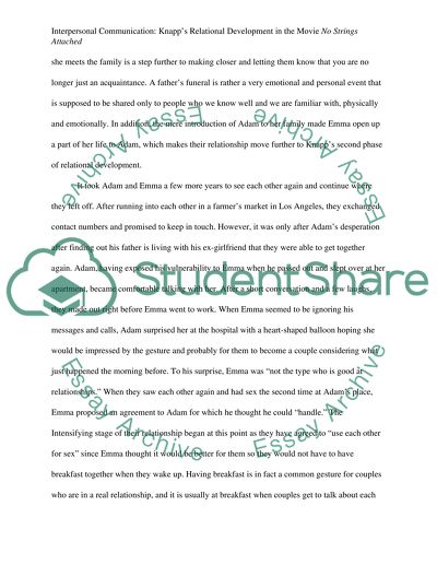 Knapps Relational Development in the Movie No Strings Attached