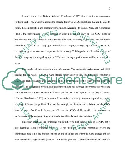 The high salaries paid to CEOs are not justified. To what extent do you agree with this statement