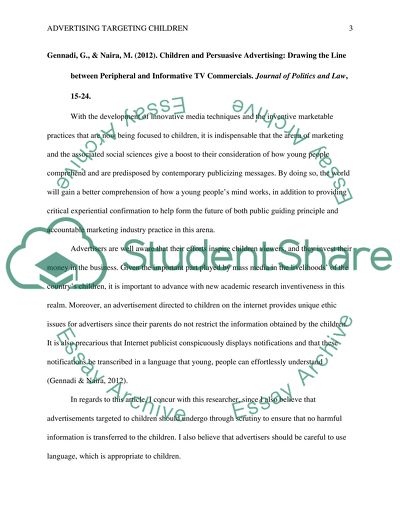 Advertising Targeting Children