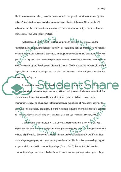 The Role of Community Colleges in Higher Education