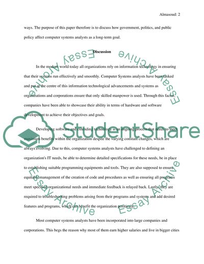 The Politics Of Computer System Analyst